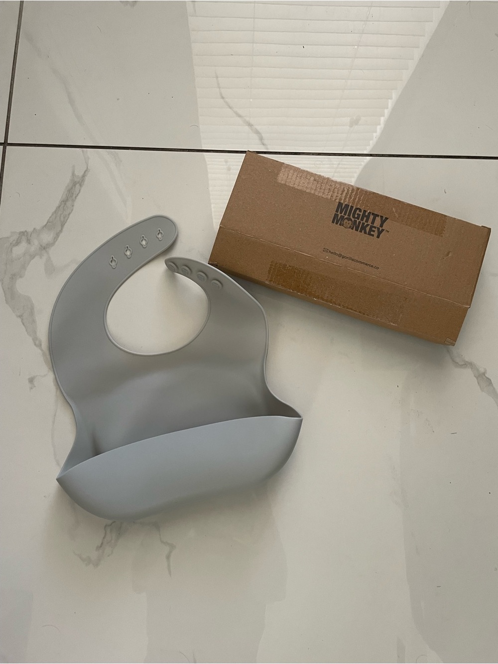 Silicone Baby Bib in Light Gray